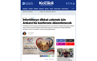 İnfertiliteye dikkat çekmek için Ankara’da konferans düzenlenecek